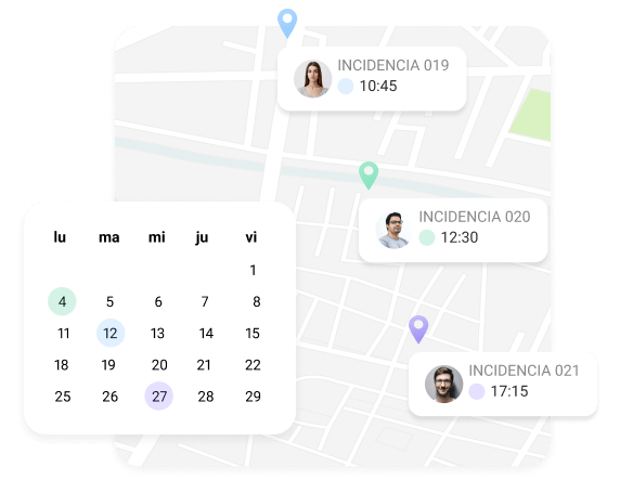 agenda y gps en los partes de trabajo