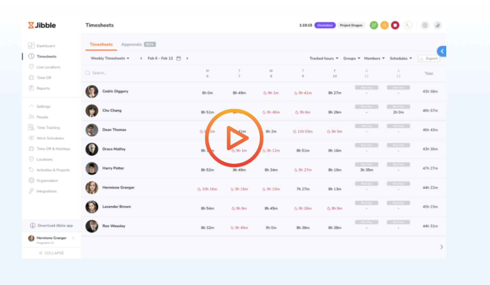 jibble software de control horario jibble