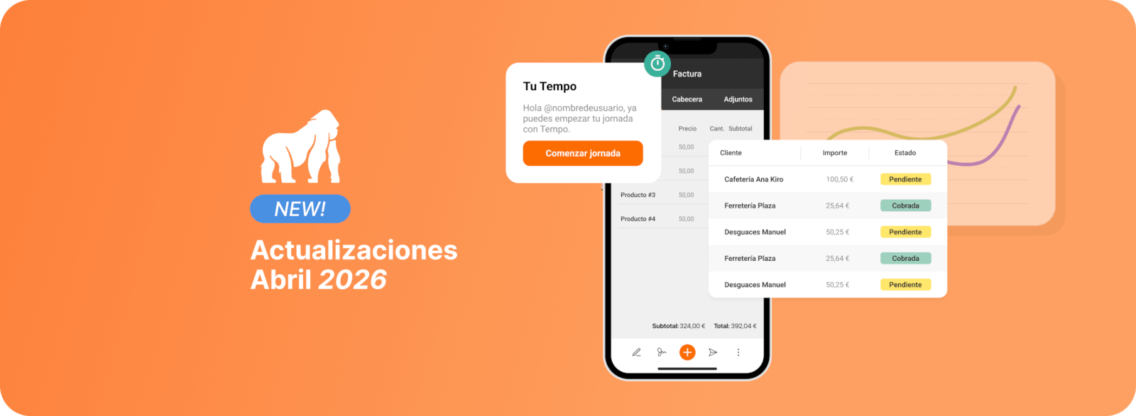 Actualizaciones de abril: edita observaciones en documentos cerrados y mejoras en Tempo y facturación
