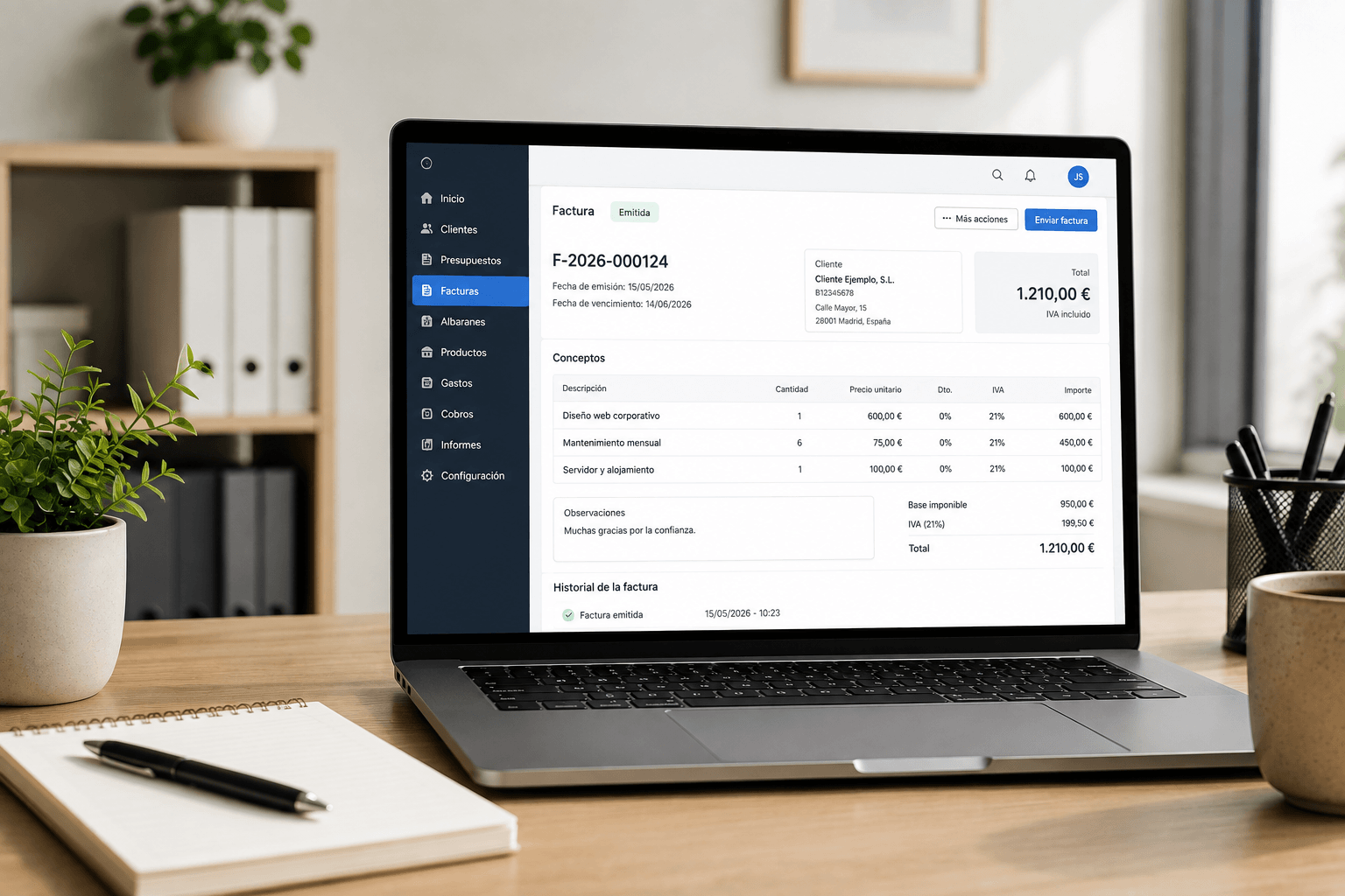 Programa de facturación para autónomos y pymes con gestión de facturas online